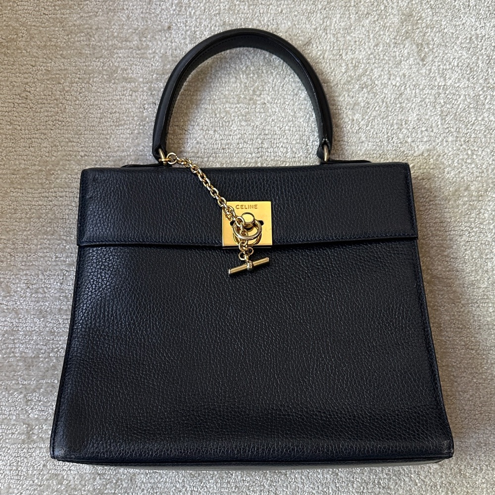 Vintage Celine Navy Top Handle Bag
